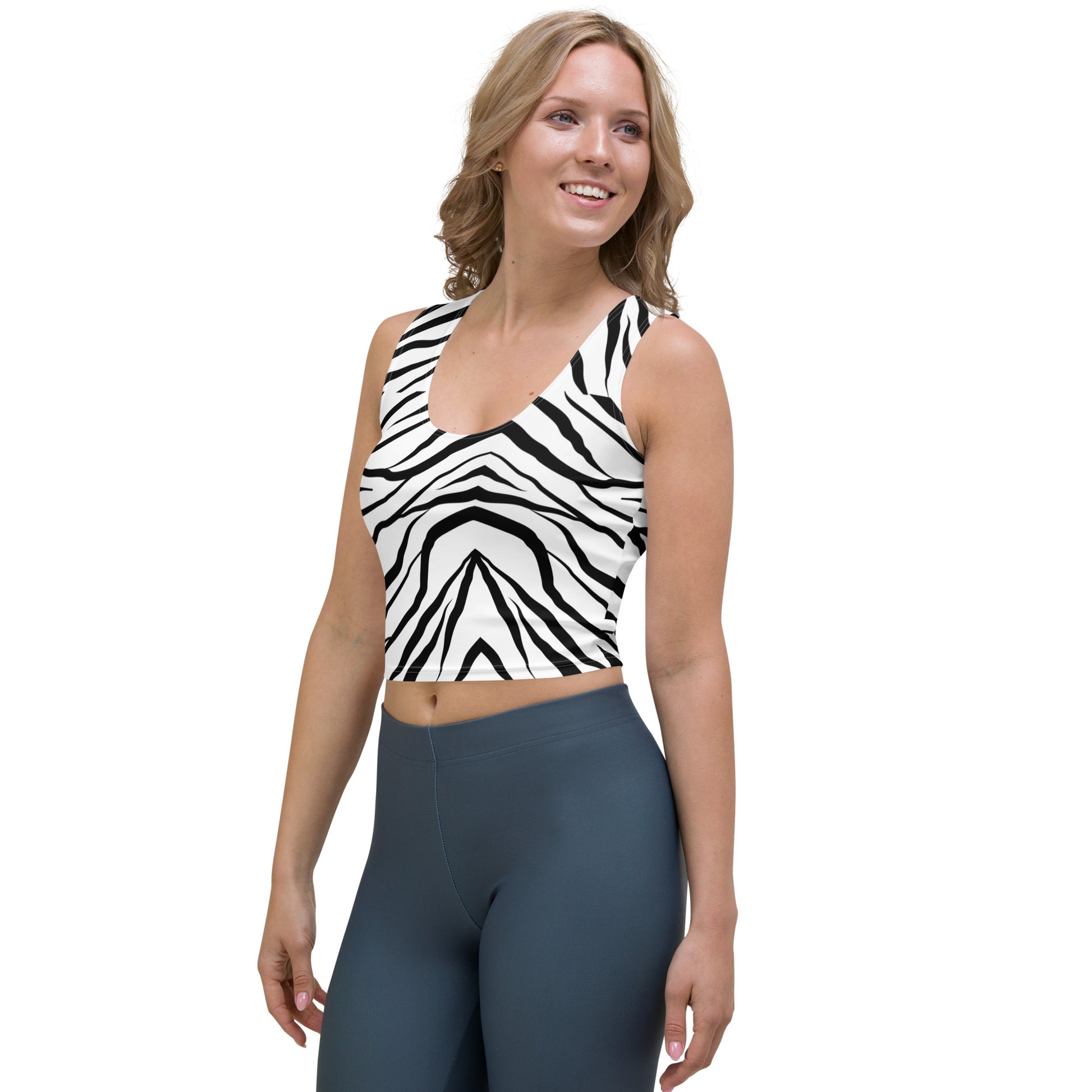 Striped Zebra Vibrance Women's Crop Top - FLAKOUT