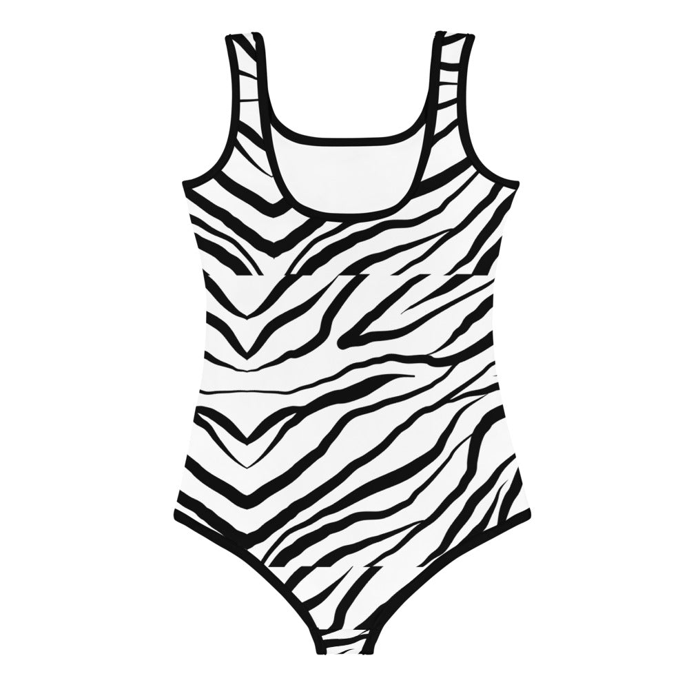 Striped Zebra Vibrance Girl's Swimsuit - FLAKOUT