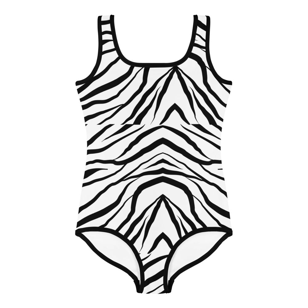 Striped Zebra Vibrance Girl's Swimsuit - FLAKOUT