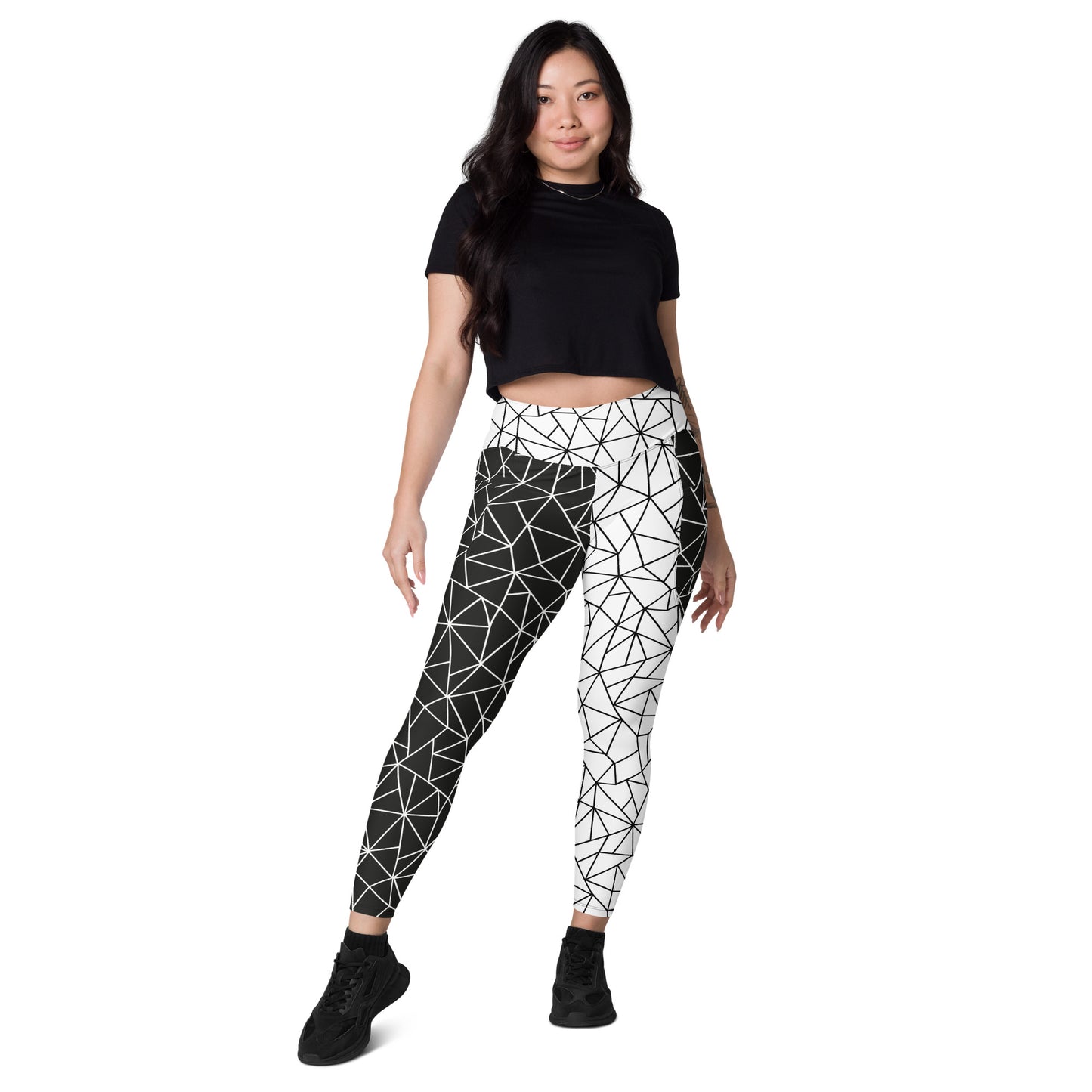 Angular Allure Women's Double Color Leggings With Pockets - FLAKOUT