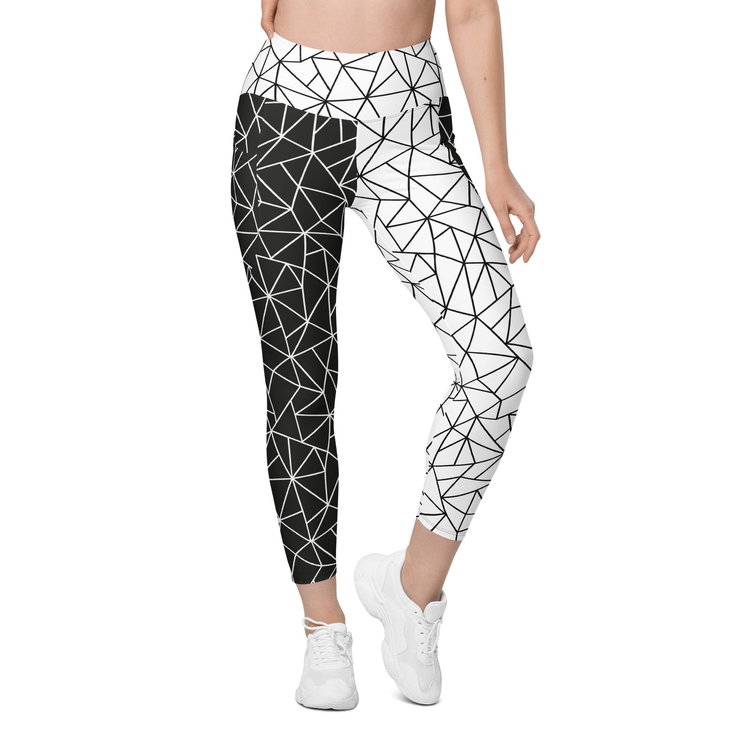 Angular Allure Women's Double Color Leggings With Pockets - FLAKOUT