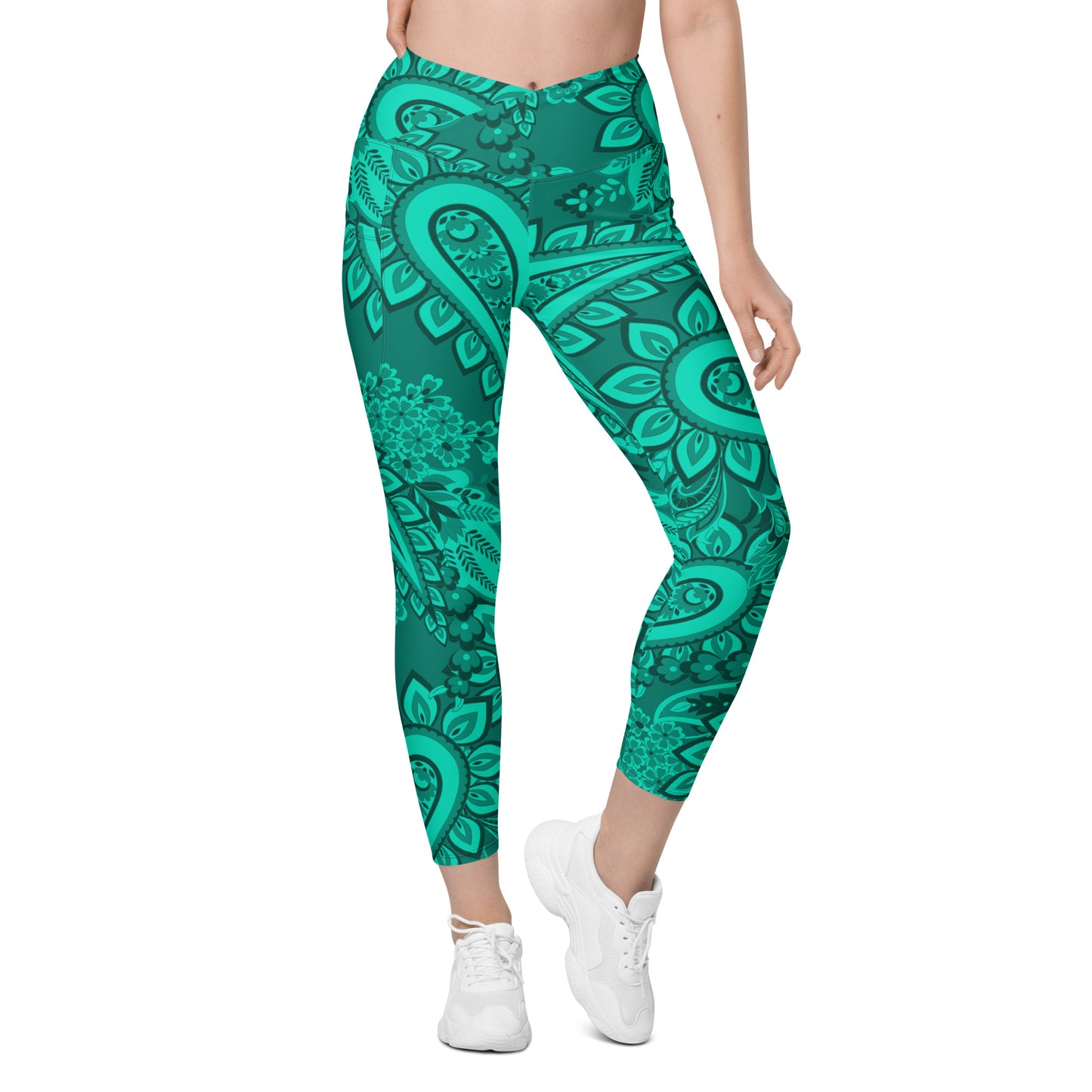 Infinite Quasar Women's Recycled Crossover Leggings With Pockets - FLAKOUT