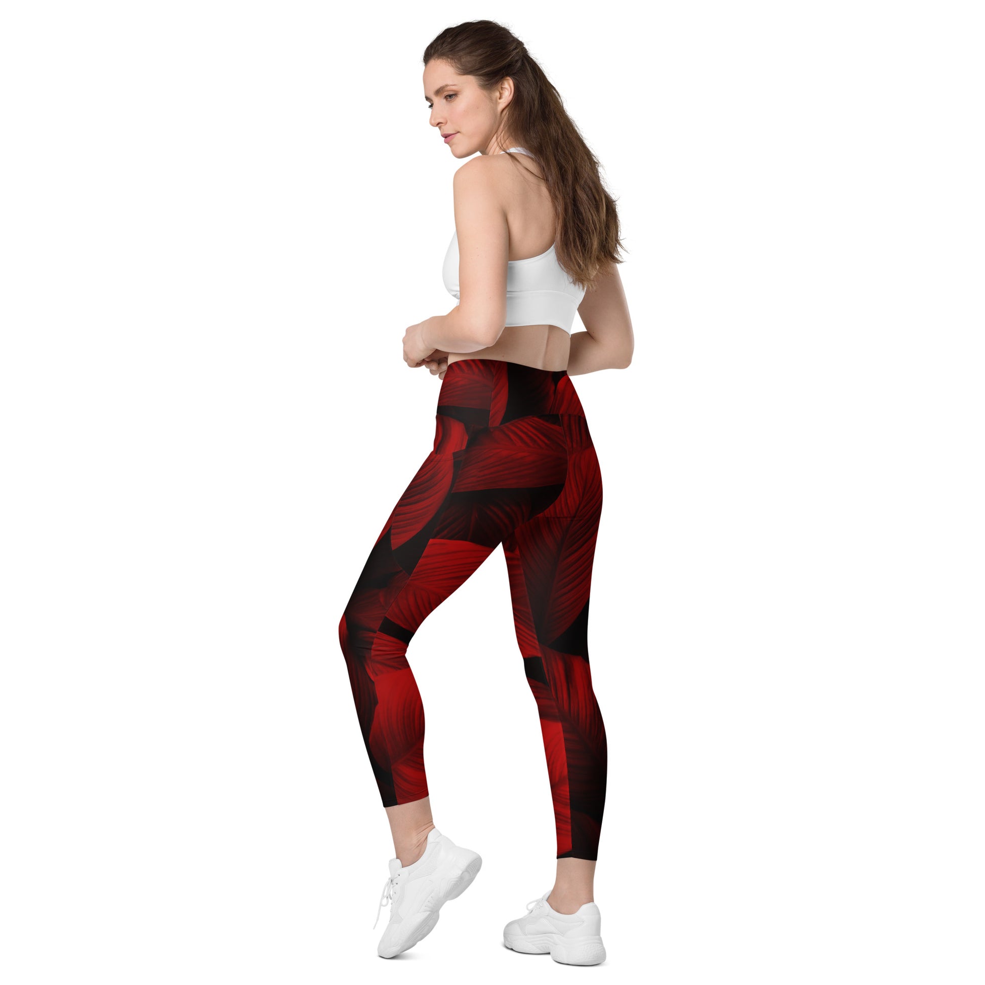 Redveil Women's Recycled Crossover Leggings With Pockets - FLAKOUT