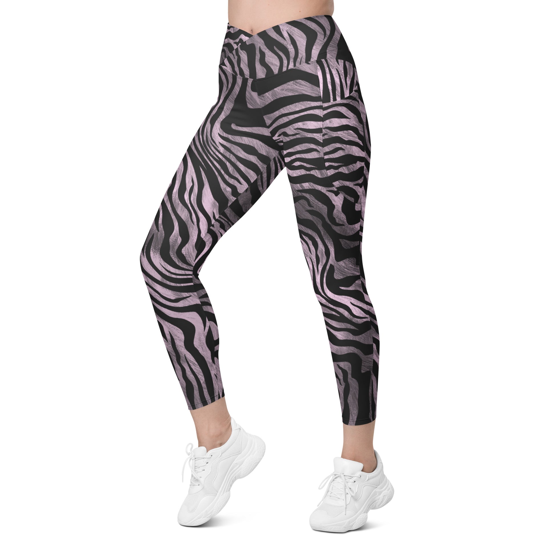 Zebralis Women's Recycled Crossover Leggings With Pockets - FLAKOUT