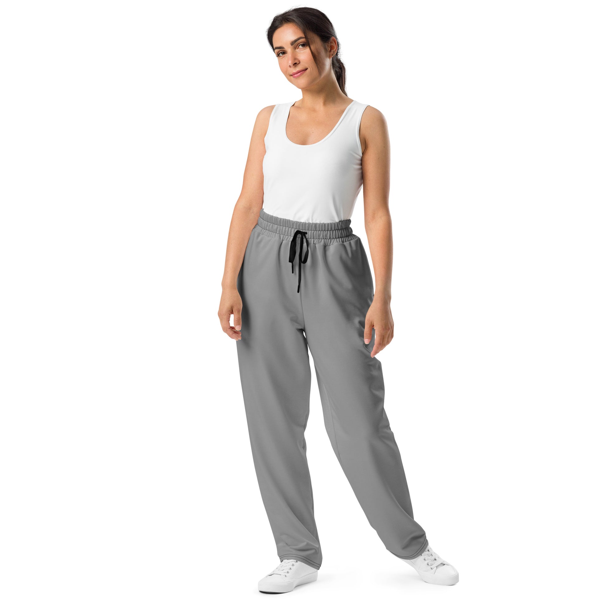 Unisex Wide-leg Recycled Joggers - Grey - FLAKOUT