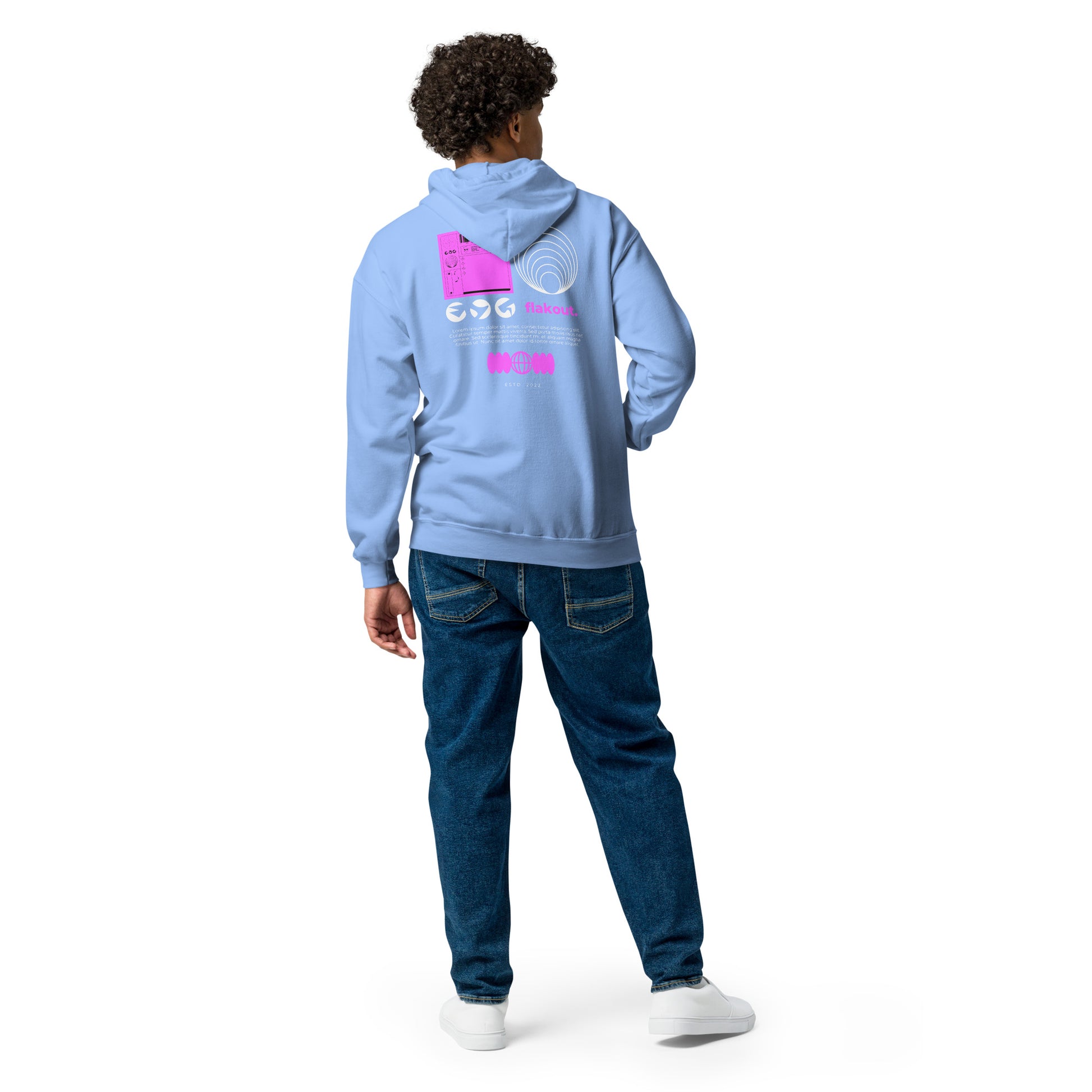 Flakout. Heavy Harmony Fusion Zip Hoodie - Carolina Blue - FLAKOUT