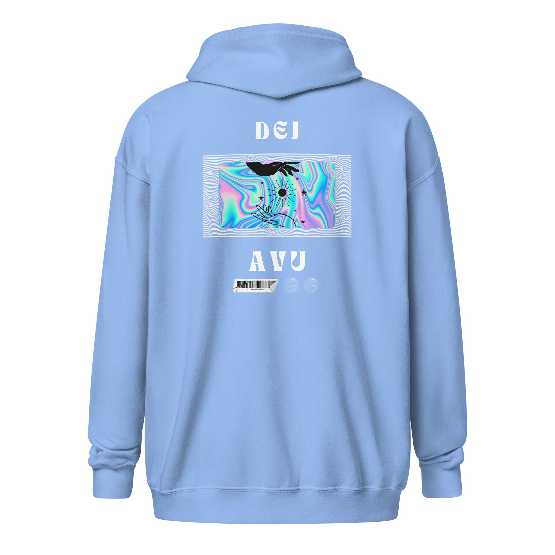 Echoes Of Dejavu Heavy Harmony Fusion Zip Hoodie - Carolina Blue - FLAKOUT