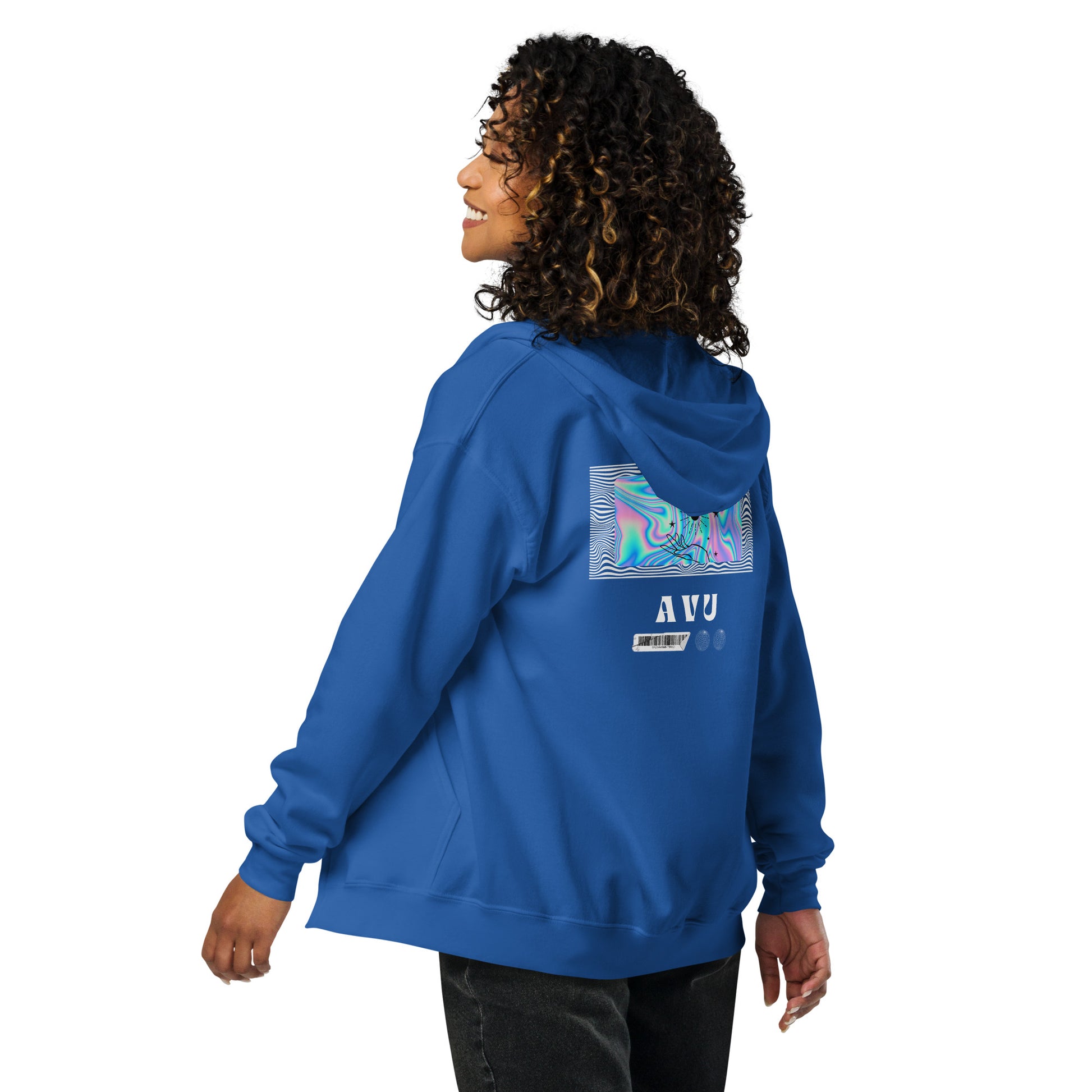 Echoes Of Dejavu Heavy Harmony Fusion Zip Hoodie - Royal - FLAKOUT