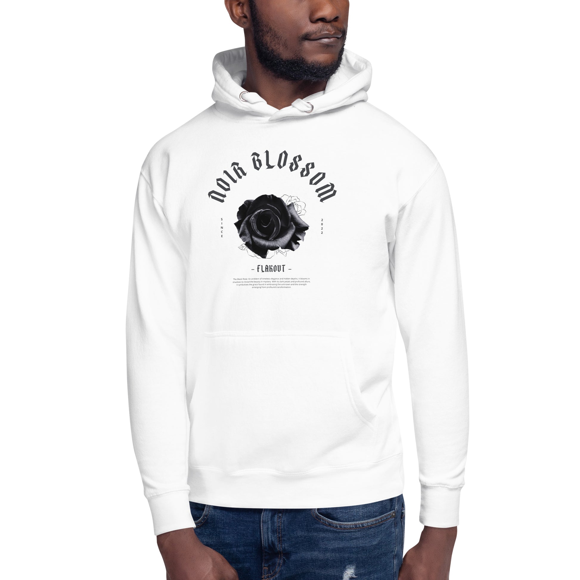 Noir Blossom Unisex Hoodie - FLAKOUT