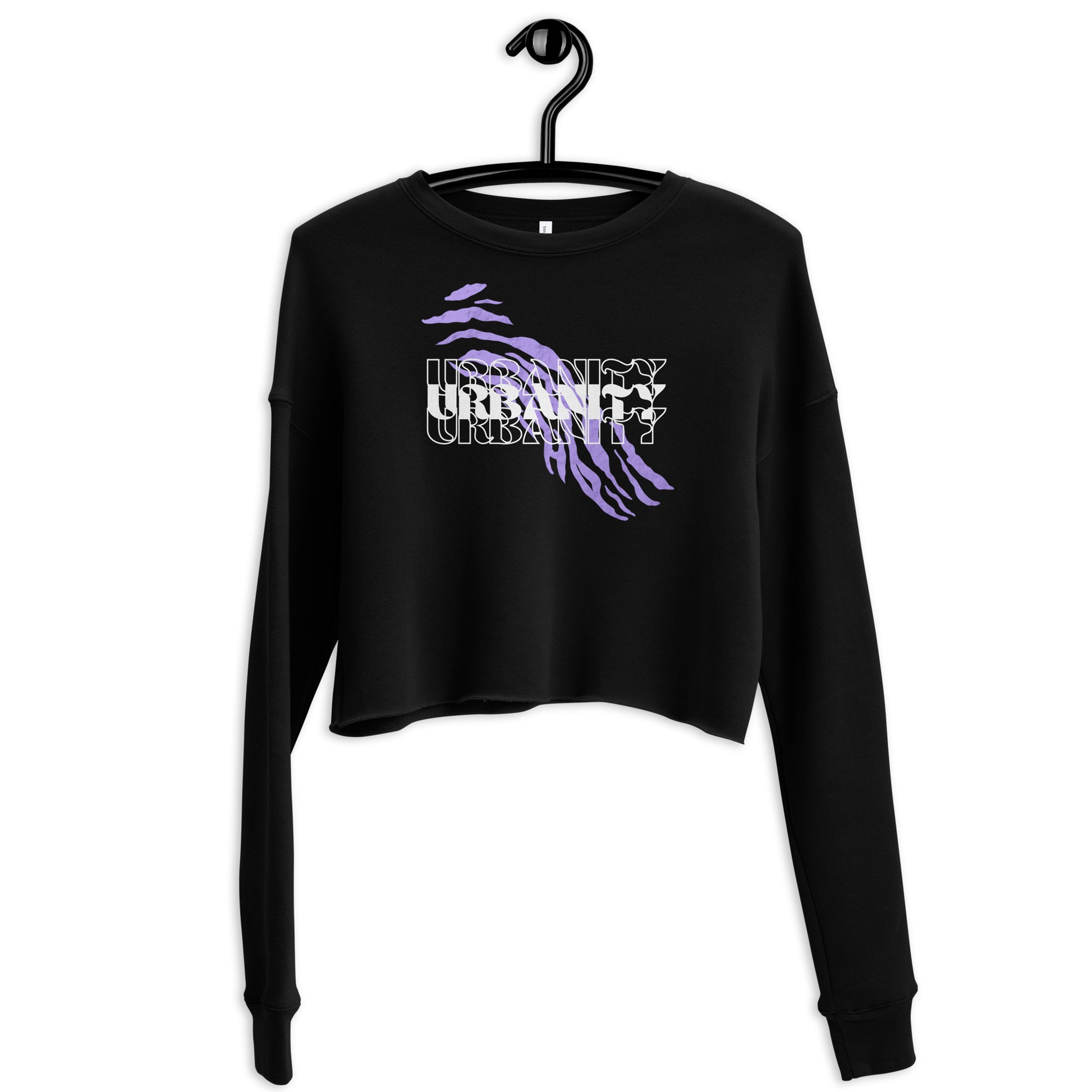 Streetwise Urbanity Women's Crop Sweatshirt - Black - FLAKOUT