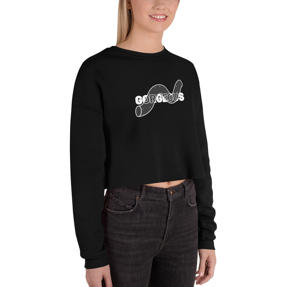 Gorgeous Opullent Allure Women's Crop Sweatshirt - Black - FLAKOUT