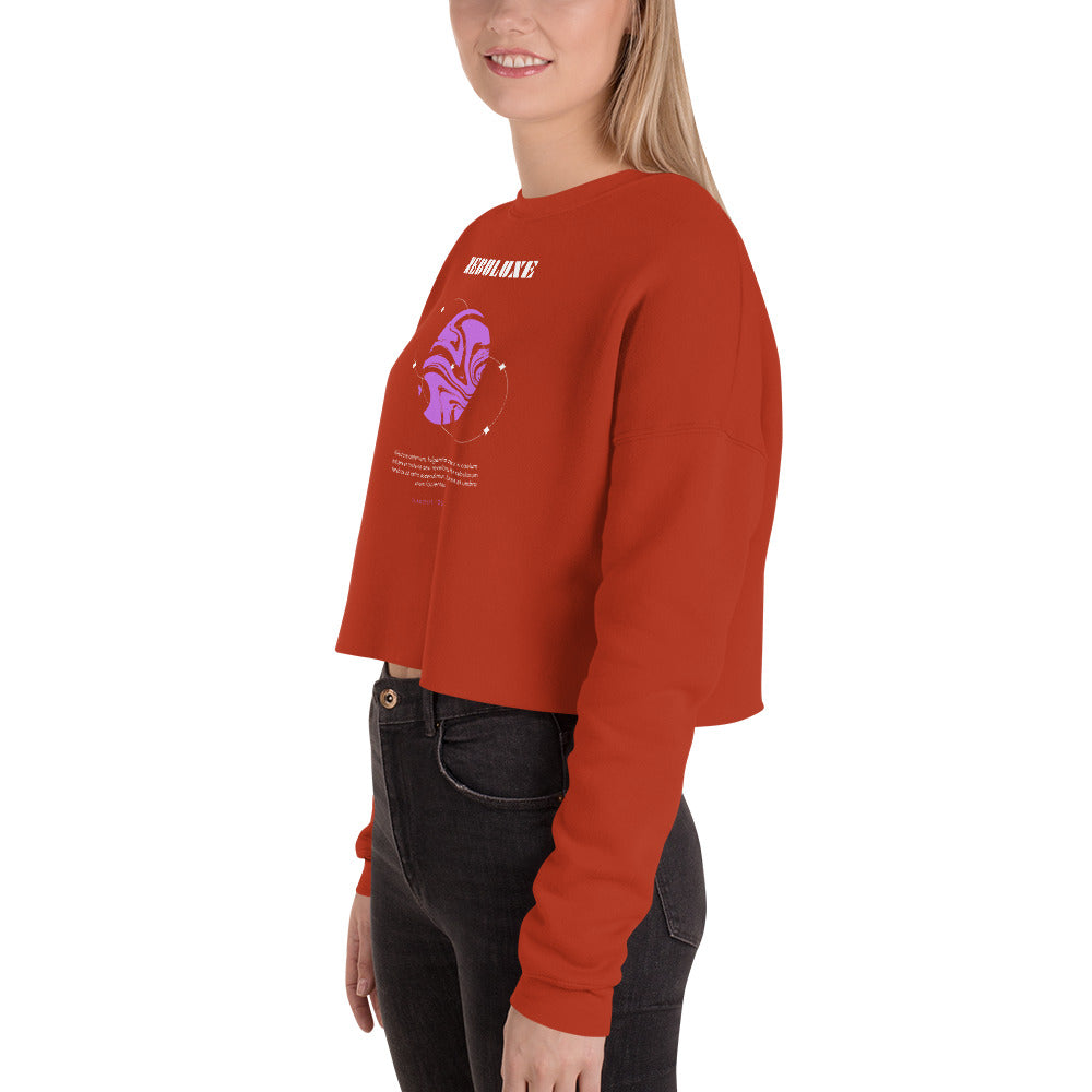 Nebuluxe Brilliance Women's Crop Sweatshirt - Brick - FLAKOUT