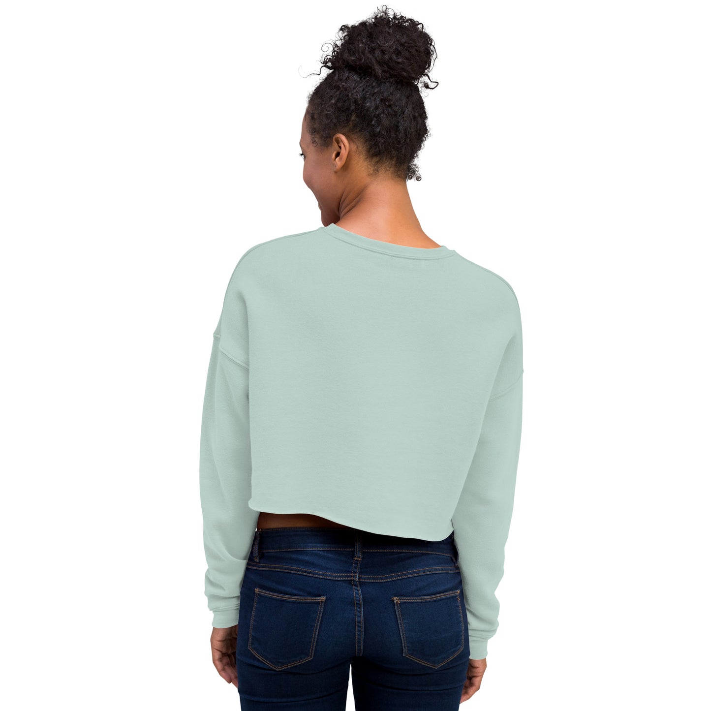 Lunar Eclipsis Women's Crop Sweatshirt - Dusty Blue - FLAKOUT