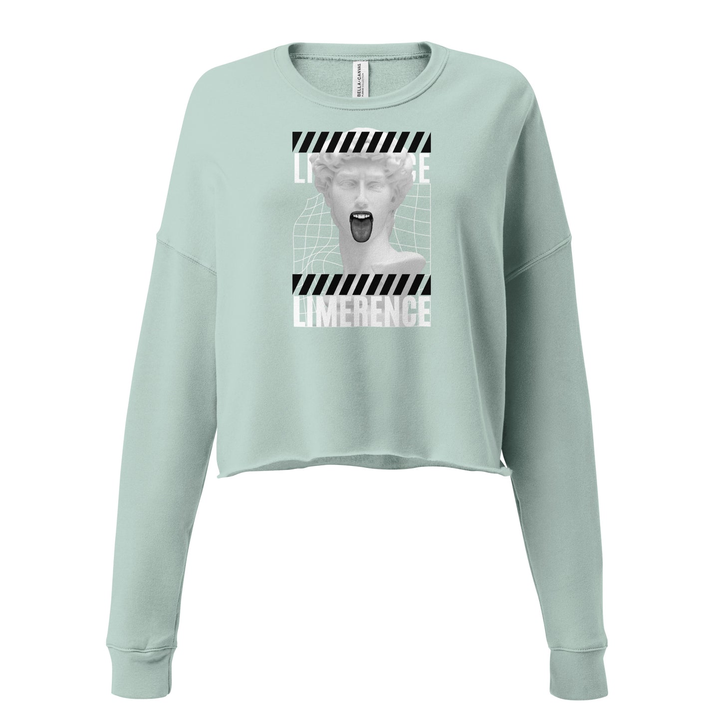 Limerence Women's Crop Sweatshirt - Dusty Blue - FLAKOUT