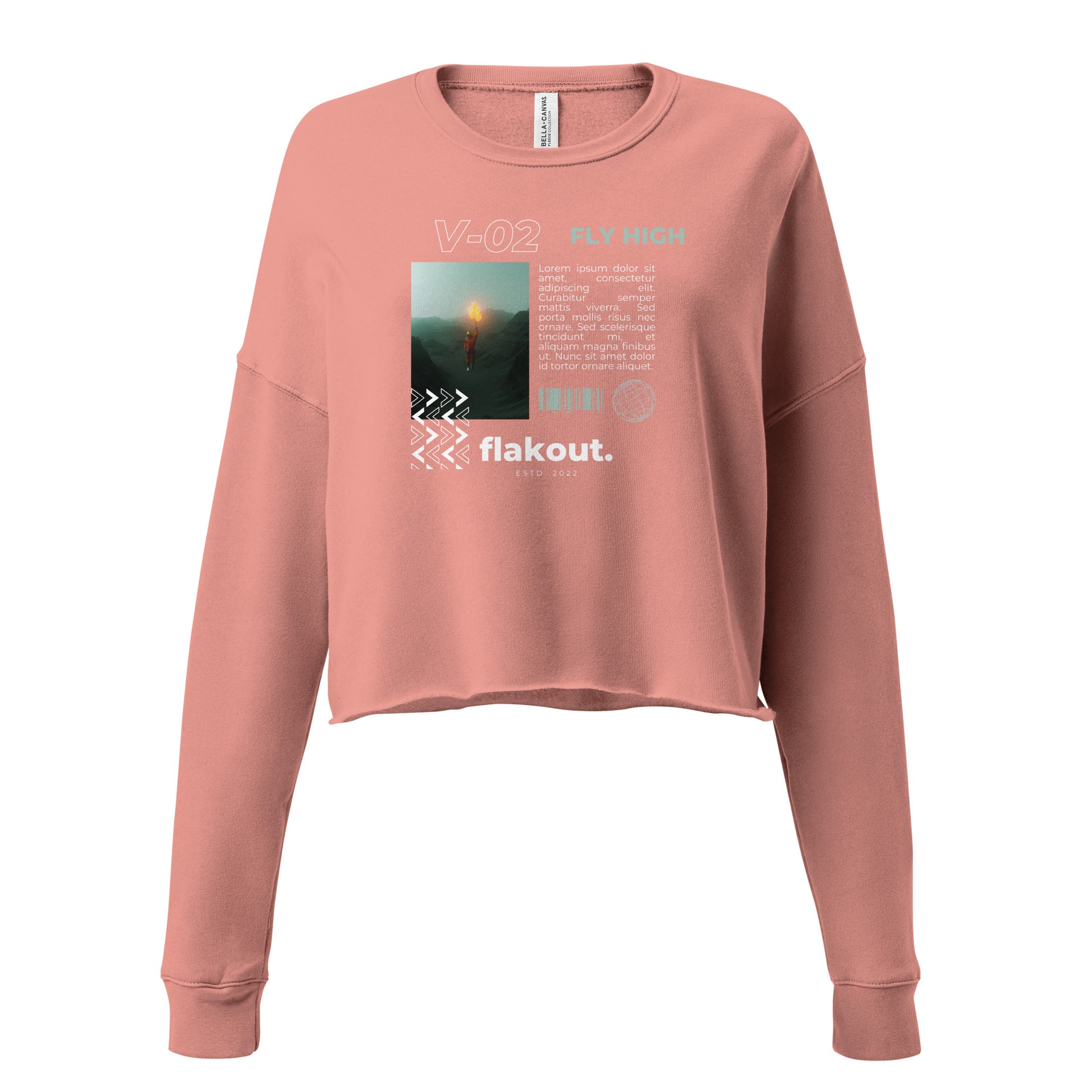 Fly High Voyager Women's Crop Sweatshirt - Mauve - FLAKOUT