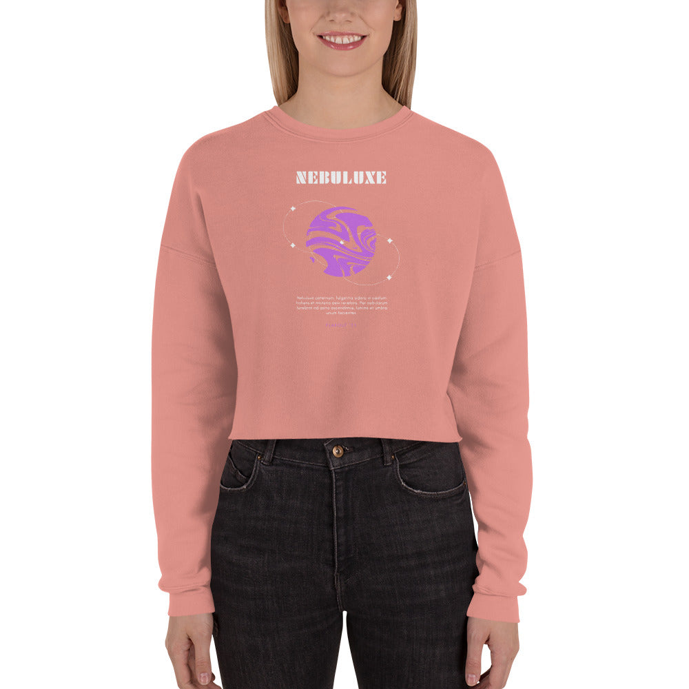 Nebuluxe Brilliance Women's Crop Sweatshirt - Mauve - FLAKOUT