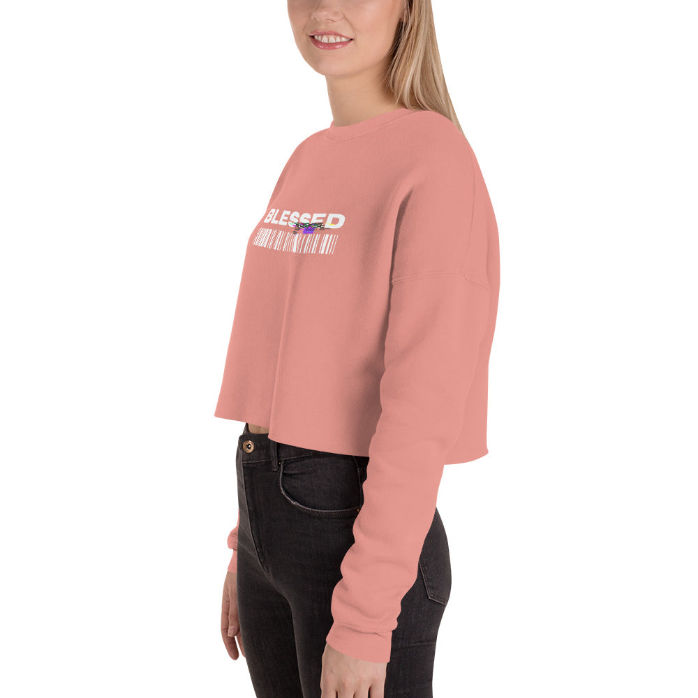 Divine Grace Blessed Women's Crop Sweatshirt - Mauve - FLAKOUT