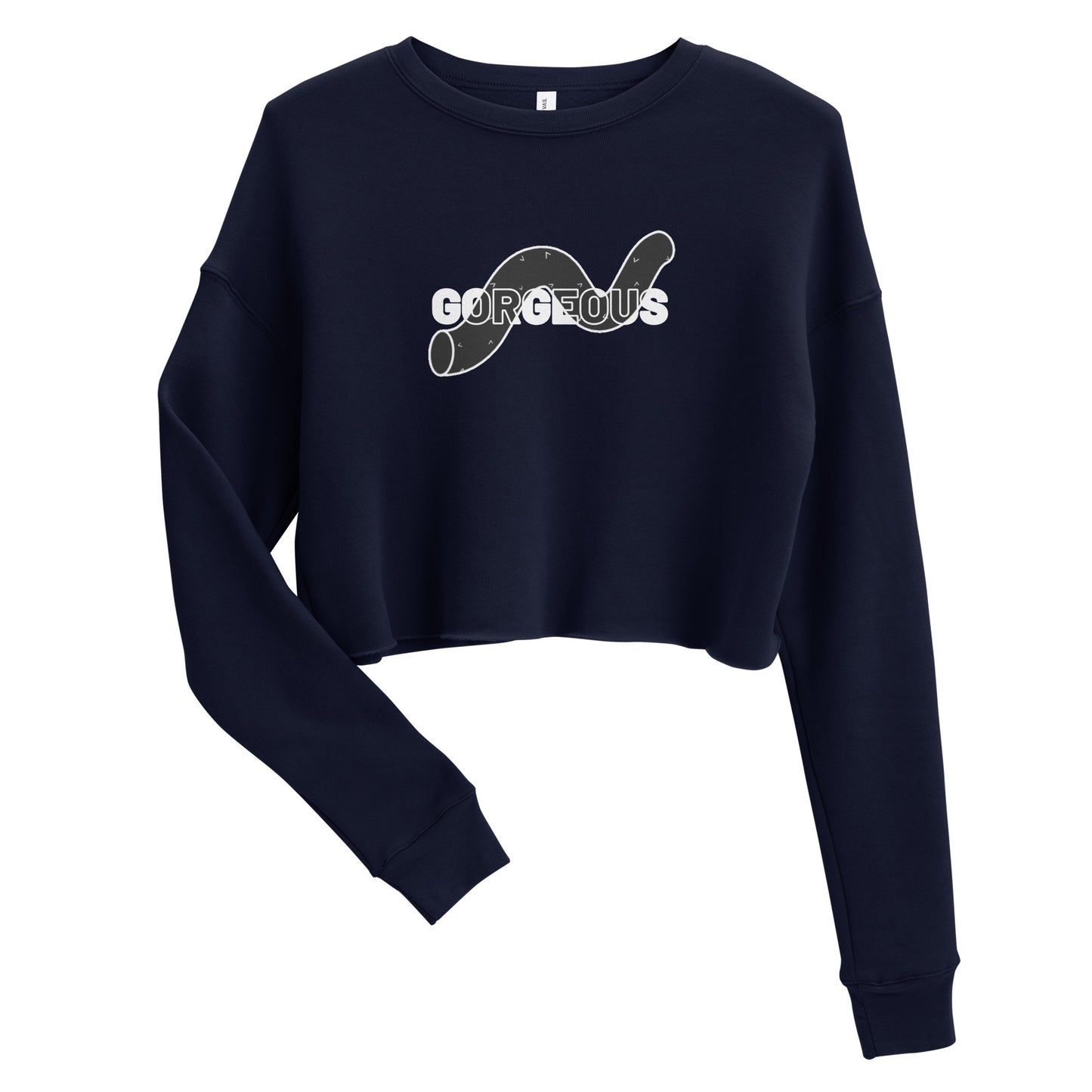 Gorgeous Opullent Allure Women's Crop Sweatshirt - Navy - FLAKOUT