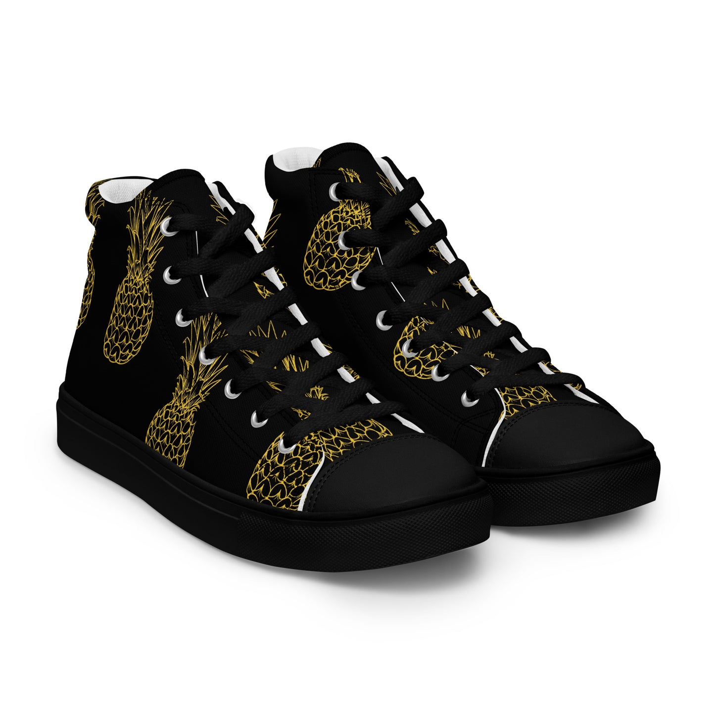 Pineapple Bliss Women's High Top Canvas Shoes - FLAKOUT