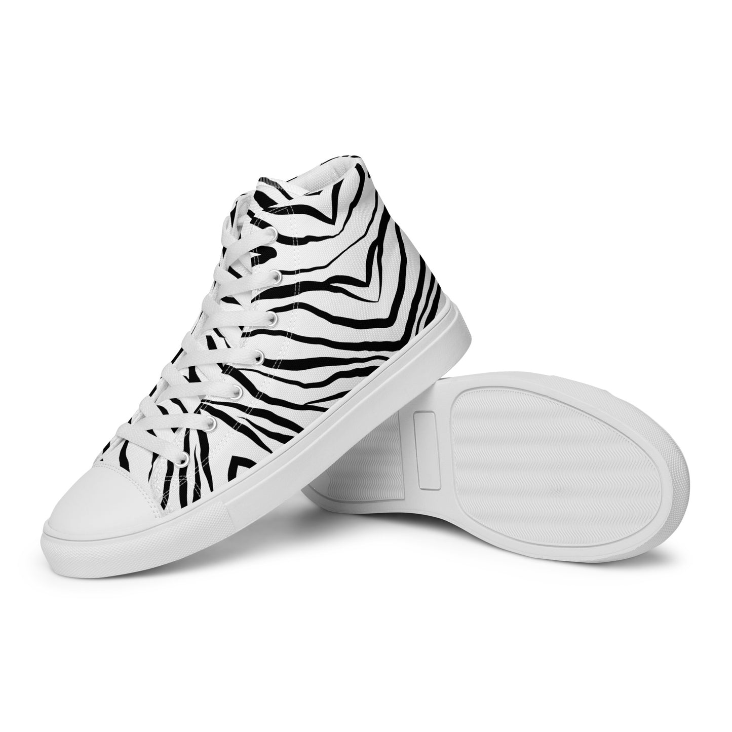 Striped Zebra Vibrance Women’s High Top Canvas Shoes - FLAKOUT