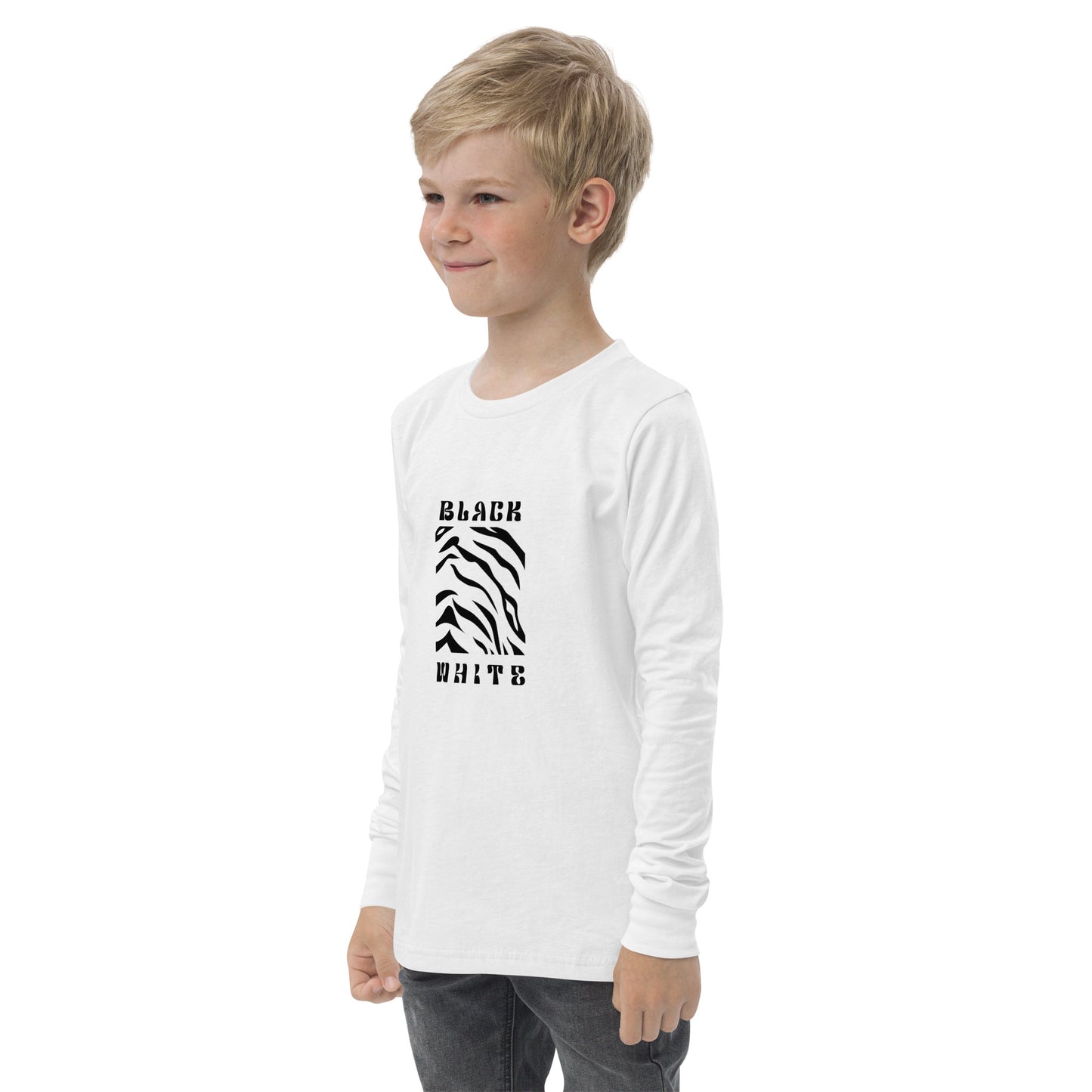 Opulent Onyx Tiger Kid's Long Sleeve Shirt - FLAKOUT