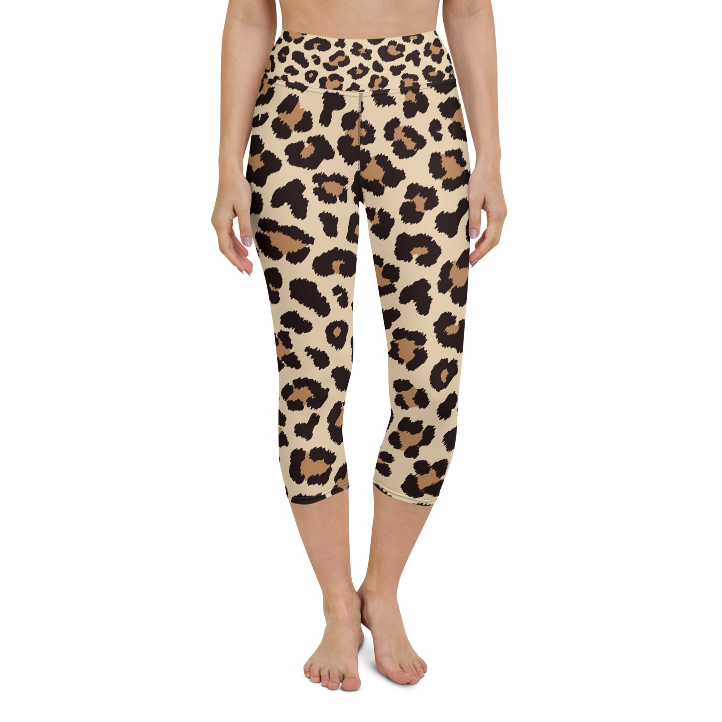 Leopar Chic Feline Women's Yoga Capri Leggings - FLAKOUT