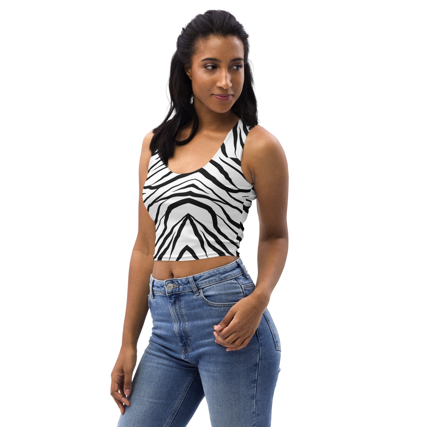 Striped Zebra Vibrance Women's Crop Top - FLAKOUT