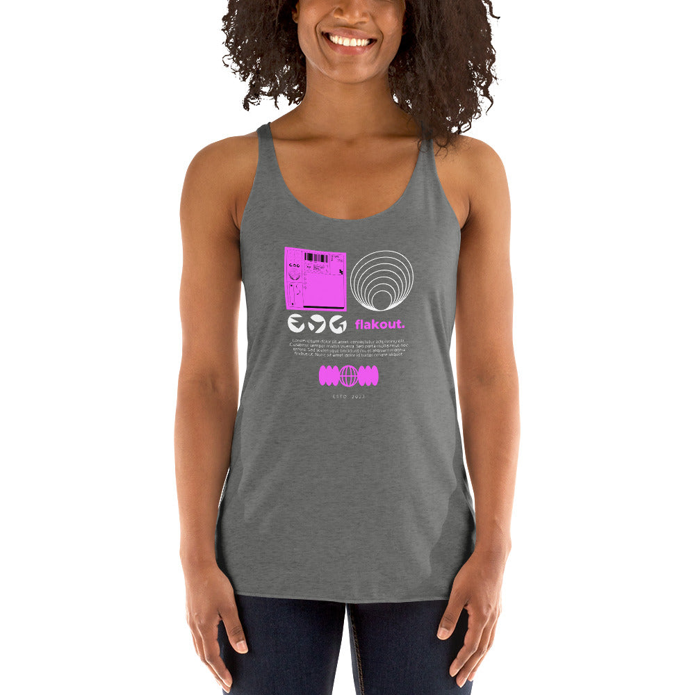 Women's Racerback Tank flakout. - FLAKOUT